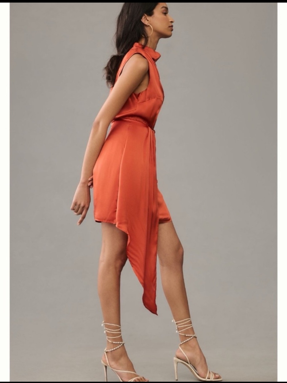 NWT Anthropologie Mock-Neck Draped 100% Silk Elegant Statement Dress , 12 - Picture 6 of 12